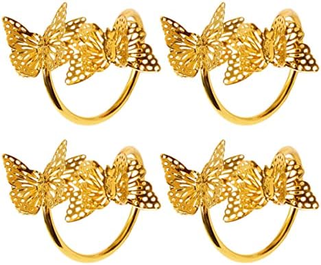 4pcs borboletas portadores de refeições de animais delicados decorações de ouro de verão decoração de decoração fivela para decors