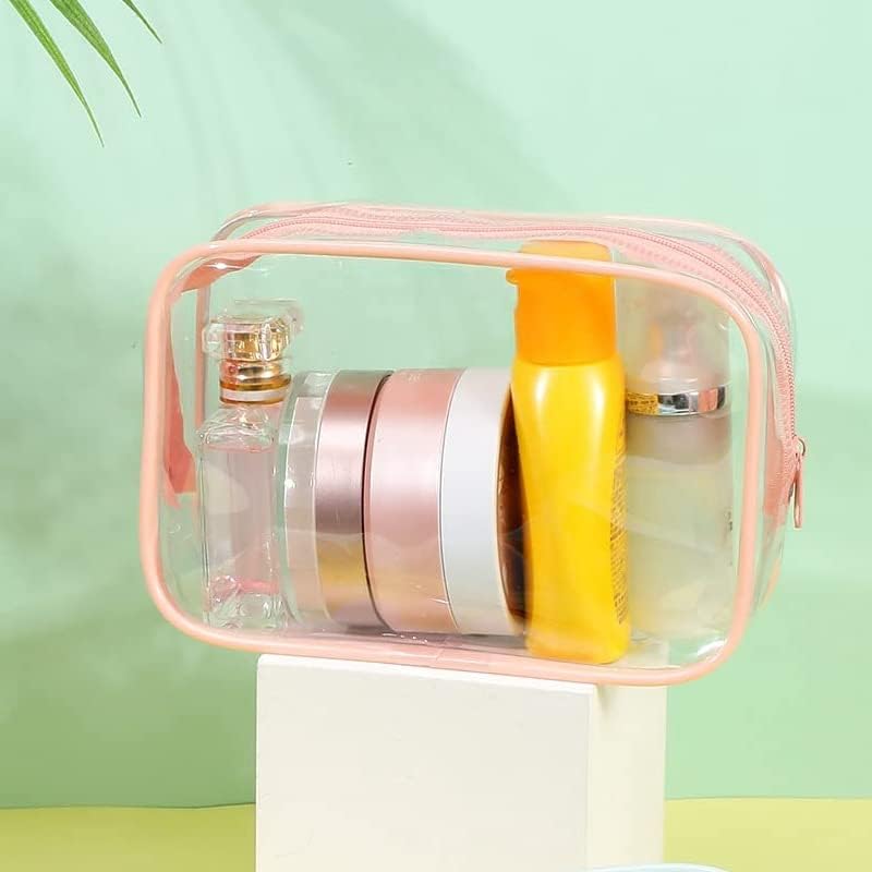 Lxosff Bolsa de higieness transparente, bolsa de saco de higiene pessoal Packism 3 Pacote, bolsa de cosméticos de maquiagem de viagem