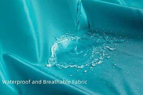 Cortina de chuveiro de tecido de tecido de bong jibin teal cortina de chuveiro azul aqua ocea com ganchos de aço, abstrata