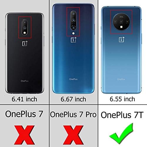 ICOvercase para capa de carteira OnePlus 7T, Premium Pu Magnetic Leather Card Slots Slots Carry Carry Kickstand Recurso Capa Flip Caso para OnePlus 7T