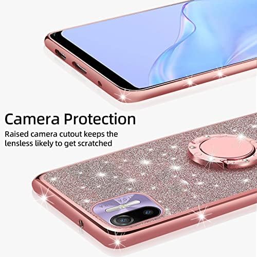 Kudini para UleFone Note 6 Caixa de telefone para mulheres Glitter Crystal Soft Clear TPU Luxury Bling Protetive Cover com