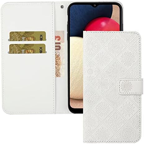 Qivstar Compatível com a caixa da carteira Samsung Galaxy S22, caixa de celular de flip capa de celular em couro com cartão
