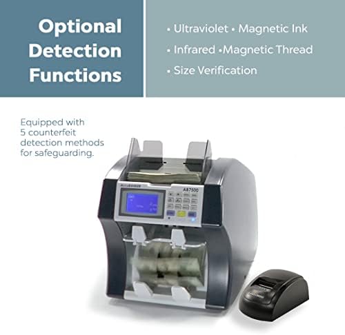 AB7500 Por acubancer Dual Pocket Mixed Bill Value contra-denominação mista, multi-moeda, contador de valores e classificador.