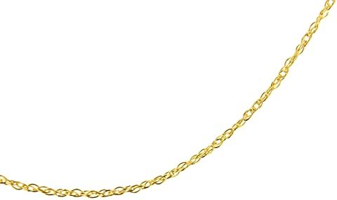 10k amarelo, branco ou ouro rosa 0,5 mm Colar de corrente de corda fina e delicada - Escolha de 16 , 18 ou 20 de comprimento
