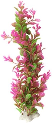 Jardin Plastic Aquarium Tank Ludwigia Plant Décor, Green Fuchsia