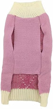 Suéter de cachorro rosa Argyle para malhas de suéter de estimação para cães e gatos de malha quente de malha