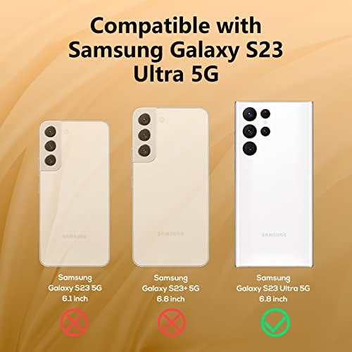 Lming Samsung Galaxy S23 Caso Ultra com Kickstand, 2 em 1 Cobrar 1 tampa de kickstand magnética e lente de câmera Protetor Design