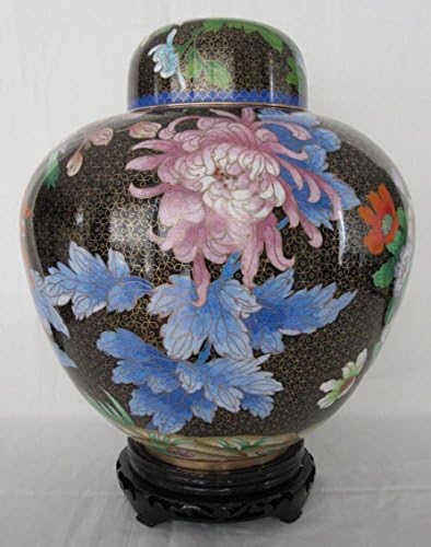 12 Pequim Cloisonne Creation Urn China Style Bouquet Bouquet preto - urna para 2