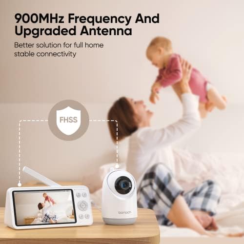 Montagem flexível de berço de Bonoch, monitor de bebê do suporte da câmera, sem dano de parede+vídeo Monitor de bebê sem wifi dual