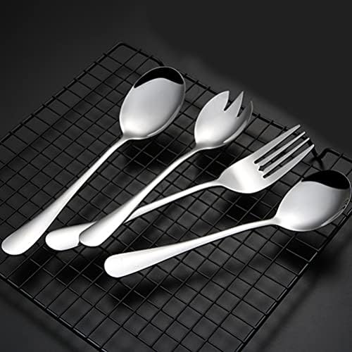 Conjunto de talheres de viagem Hemoton 4pcs Aperto garfos colher conjunto de aço inoxidável servidor de jantar para jantar