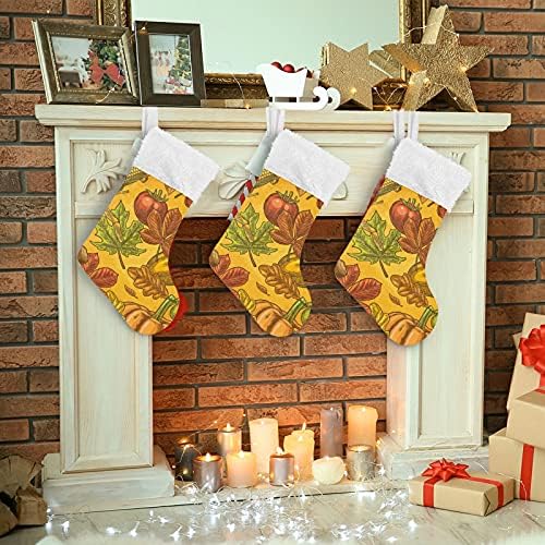 Meias de Natal de Alaza Dia de Ação de Graças Classic Classic Personalizou grandes decorações de meia para a decoração de festa da temporada de férias em família 1 pacote, 17,7 ''
