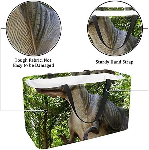 Lorvies Tripppy Elephant Storage Bin Basket - grande retângulo para roupas, brinquedos, sapatos e piquenique