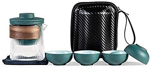 LIANXIAO - Conjunto de chá de chá de viagem Conjuntos de teaware portátil com estojos com estojos com estacas com pequenos filtros