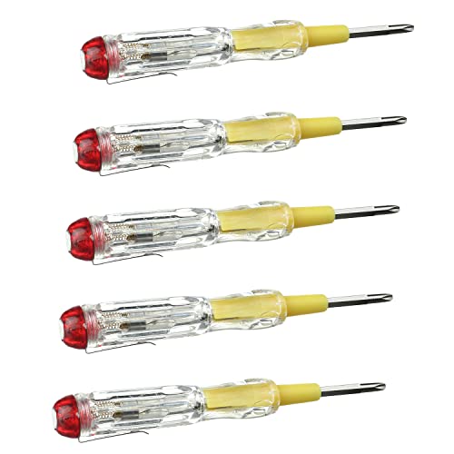 Heyiarbeit 5pcs Testador de tensão AC/DC 100-500V Chave de fenda do testador com 3,5 mm de fenda Phillips Tester Testador