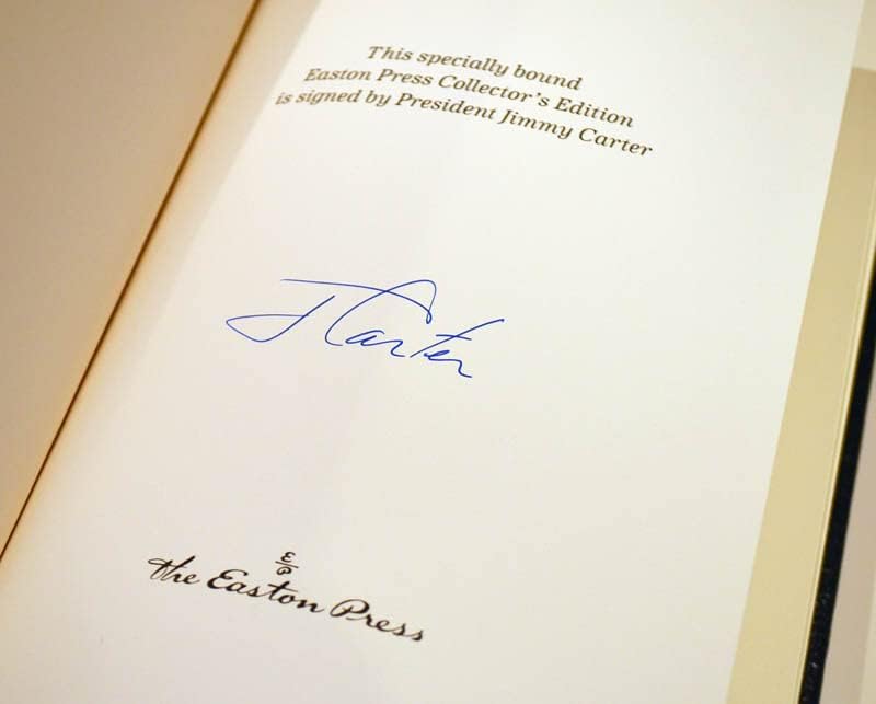 Presdente Jimmy Carter Easton Livro de autógrafo de couro Keeping Faith Coa Mint