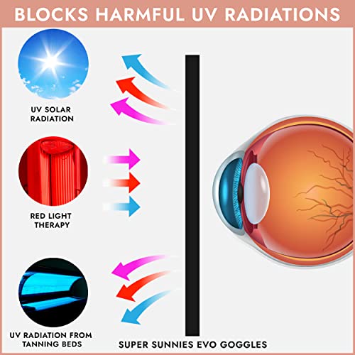Super Sunnies Goggles de bronzeamento - cores pastel flexíveis de 12 pacote - Proteção para os olhos UV, compatível com FDA
