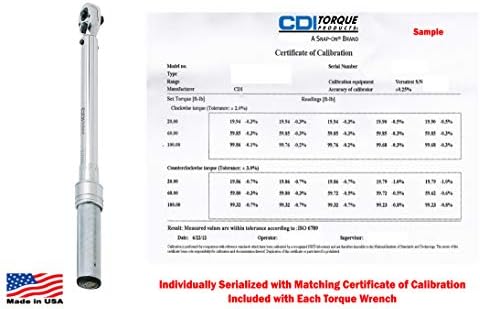 Produtos de torque CDI Uma empresa de instantânea 1/2 Drive 30-250 pés lbs / 47-332 nm Micrômetro de escala dupla