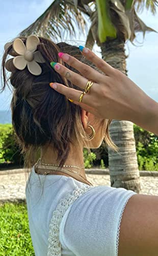 Clipes de cabelo de flores para mulheres, clipes de garra de flores grandes para cabelos grossos, clipes de flores havaianas foscas para cabelos, grampos de cabelo de meninas