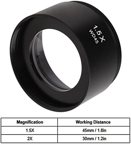 Lente objetiva de objetivos do Fastuu Auxiliar, Microscope Barlow Lente Objetiva Clear Imaging para Microscópio Trinocular