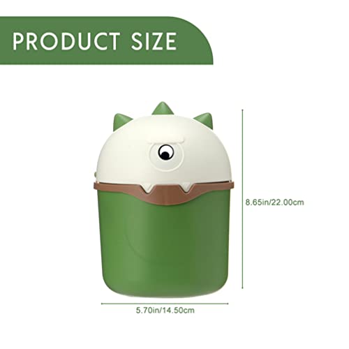 Lioobo minúsculo lixo lixo mini lata de lixo com tampa de plástico lixo pequeno lata pequena pequena cesta compacta cobertura lixo fechado lixo para escritório em casa verde pequenos lixo lixo lixo