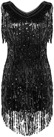 Vestido flapper feminino de iiniim vosco de pescoço 1920