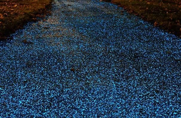 Realglow fotoluminescent cascalho azul puro cor rgr-sb-8