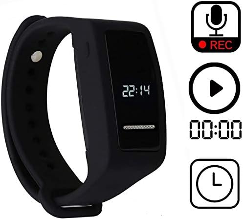 Bracelet Digital Voice Recorder com alto -falante, Voz de pulseira de 8 GB ativada, gravador de áudio de cancelamento de ruído para palestras, reunião, classe, entrevista, cobrança USB, MP3 player, reprodução, transferência de arquivos