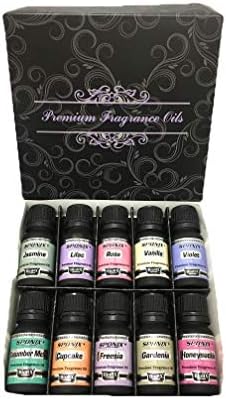 Conjunto de óleo de fragrância superior - Melhores 10 óleo perfumado perfumado - cupcake fosco, rosa, madressilva, gardênia, lilás,