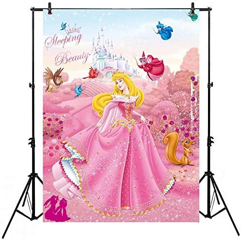Cenário de vv, cenário de beleza adormecida para festa de aniversário 5x7 Flor rosa Princesa Aurora