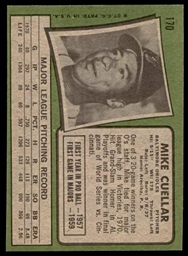 1971 Topps 170 Mike Cuellar Baltimore Orioles nm/mt Orioles