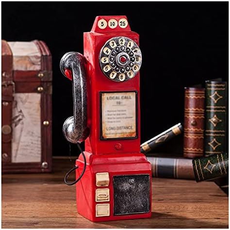 Telefone fixo clássico Retro-botão retrô montado na parede, 9x6x24.5cm, telefone vintage montado, ornamento resistente e fácil de limpar, casa