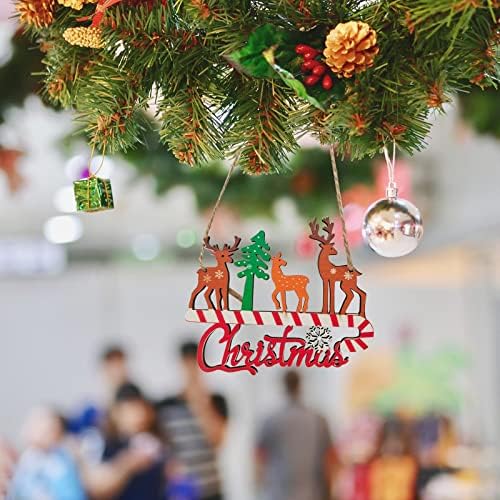 Árvore de Natal Pequena pendente de madeira de desenho de madeira pingente Bell Decorações de Natal Gemos de pedras preciosas