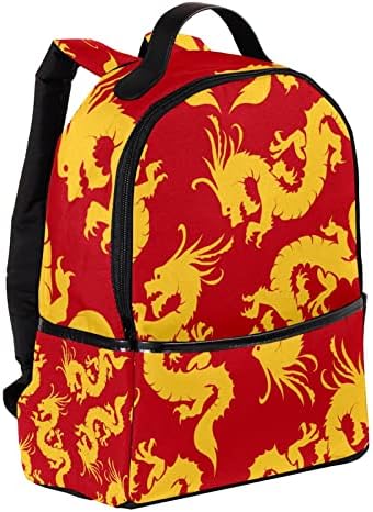 Mochila de viagem VBFOFBV, mochila laptop para homens, mochila de moda, Red Amarelo Chinese Dragões Padrão Vintage