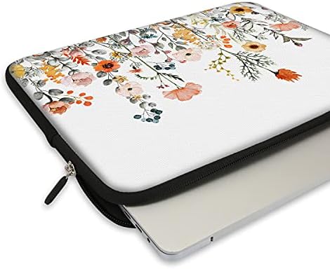 Lapac laptop Saco de manga com flor de cultivo 13-14 polegadas, neoprene repelente de água Bolsa de pele de computador