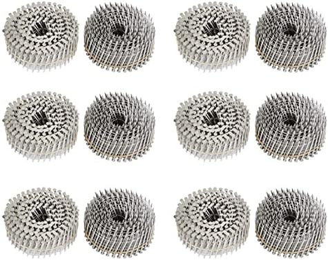 Kimllier 3600 unhas de tapume de bobina de contagem fio de cabeça redonda completa bobina colada de 15 graus de 2-1/2 polegadas