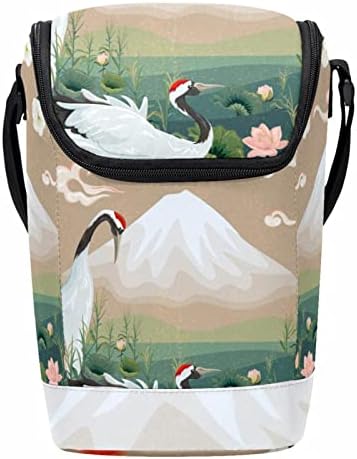 Lunhana de Guerotkr para mulheres, lancheira para homens, lancheira pequena, aquarela Japão Crane Bird Flower Padrão