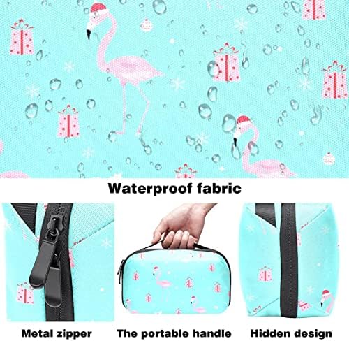 Bolsa cosmética para mulheres, adoráveis ​​sacos de maquiagem à prova d'água de viagens Flamingo Presente Pink Blue Color Bacha Acessórios