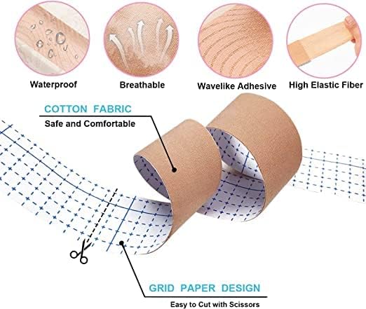 Fita de peito Patiotign, fita atlética de elevador de peito para elevação e push up suportes de tórax boobytape