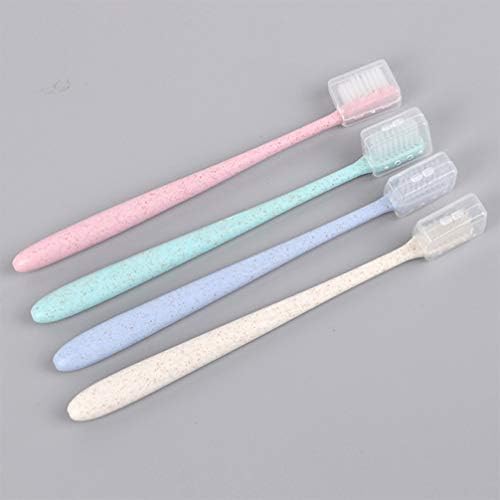 Lianxiao - 8pcs de palha de trigo escova de dentes pequena escova ecológica escova de dentes sensíveis escovas de dentes