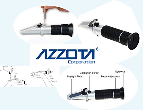 Azzta Battery/Antifreeze/Fluido de limpeza Refratômetro, com ATC, de serviço pesado