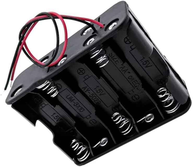 AIMPGSTL 10 x 1,5V AA Caixa de caixa da bateria com caixas de armazenamento vermelho preto plástico
