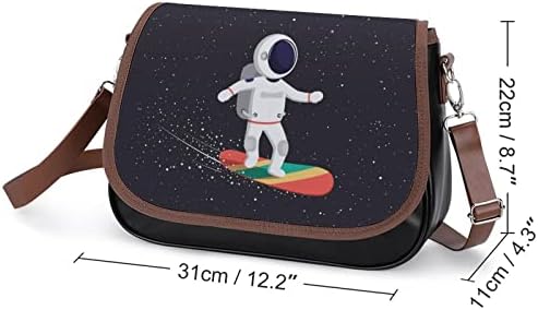 Funny Astronaut Universe Leather Crossbody Bag Small Tote Purse Fashion Fanny Pack Pack Daypack para homens para homens