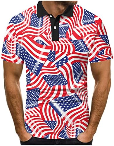 Camisas casuais de verão masculino Menas de moda primavera verão casual manga curta bandeira bandeira pescoço imprimido t Men tops