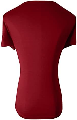 Tops Fragarn Crop para mulheres, o verão feminino casual e profundo decote em V Solid Color Short S-Sheirt Tops Tops para mulheres