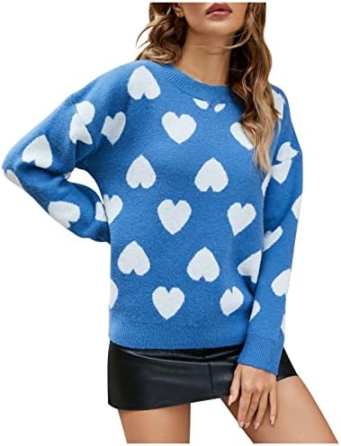 Roupa de inverno feminina 2022 Autumn e impressão de malha de manga comprida suéter de suéter de suéter casual na moda
