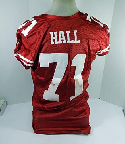 2010 San Francisco 49ers Hall 71 Jogo emitido em Red Jersey 48 DP30911 - Jerseys de jogo NFL não assinado usada