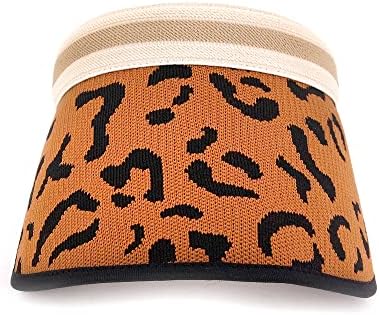 VIMOISA Unisisex Sun Visor Hat Clip Leopard On UV Protection Sport Cap -Hat vazio para festa de praia ao ar livre
