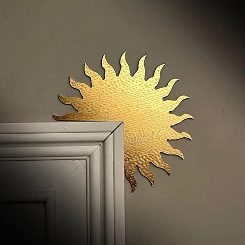 Topper da porta do sol/porta do sol decoração de canto/decoração dourada do sol/decoração de arte da parede solar