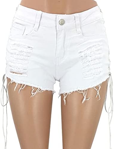 Corte shorts de saquinho para mulheres sexy dessaga de cintura baixa bainha de jea