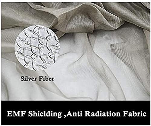 Rede de proteção contra radiação com malha revestida com prata Adswin, material EMF respirável/natural/protetor EMF para 5G, radiação WiFi e EMF